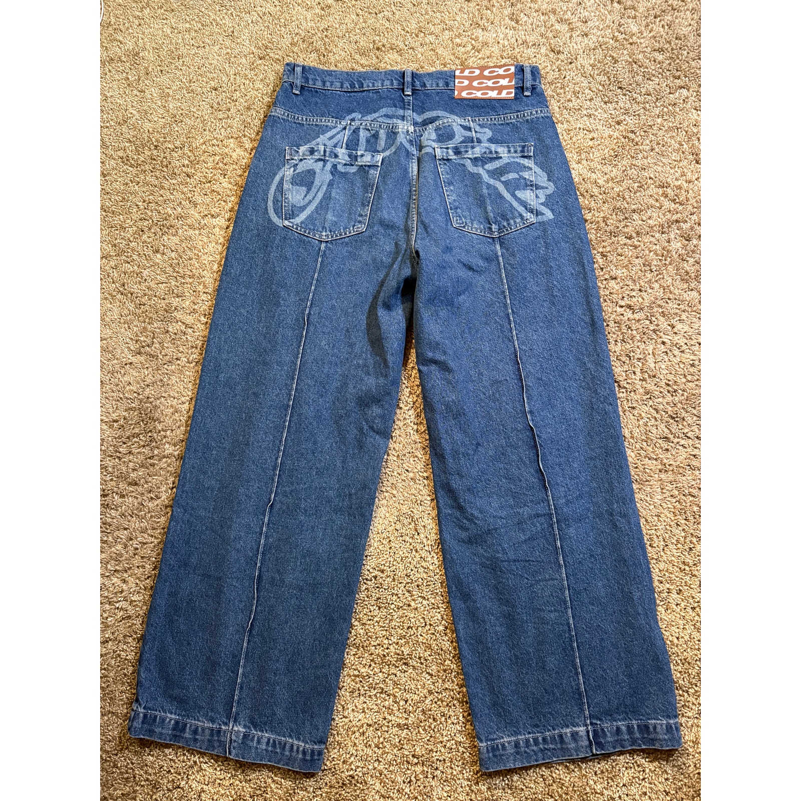 Cold Culture Printed Graphic Denim Jeans Pants Mens Size Large Baggy Y2k — image 2 of 8